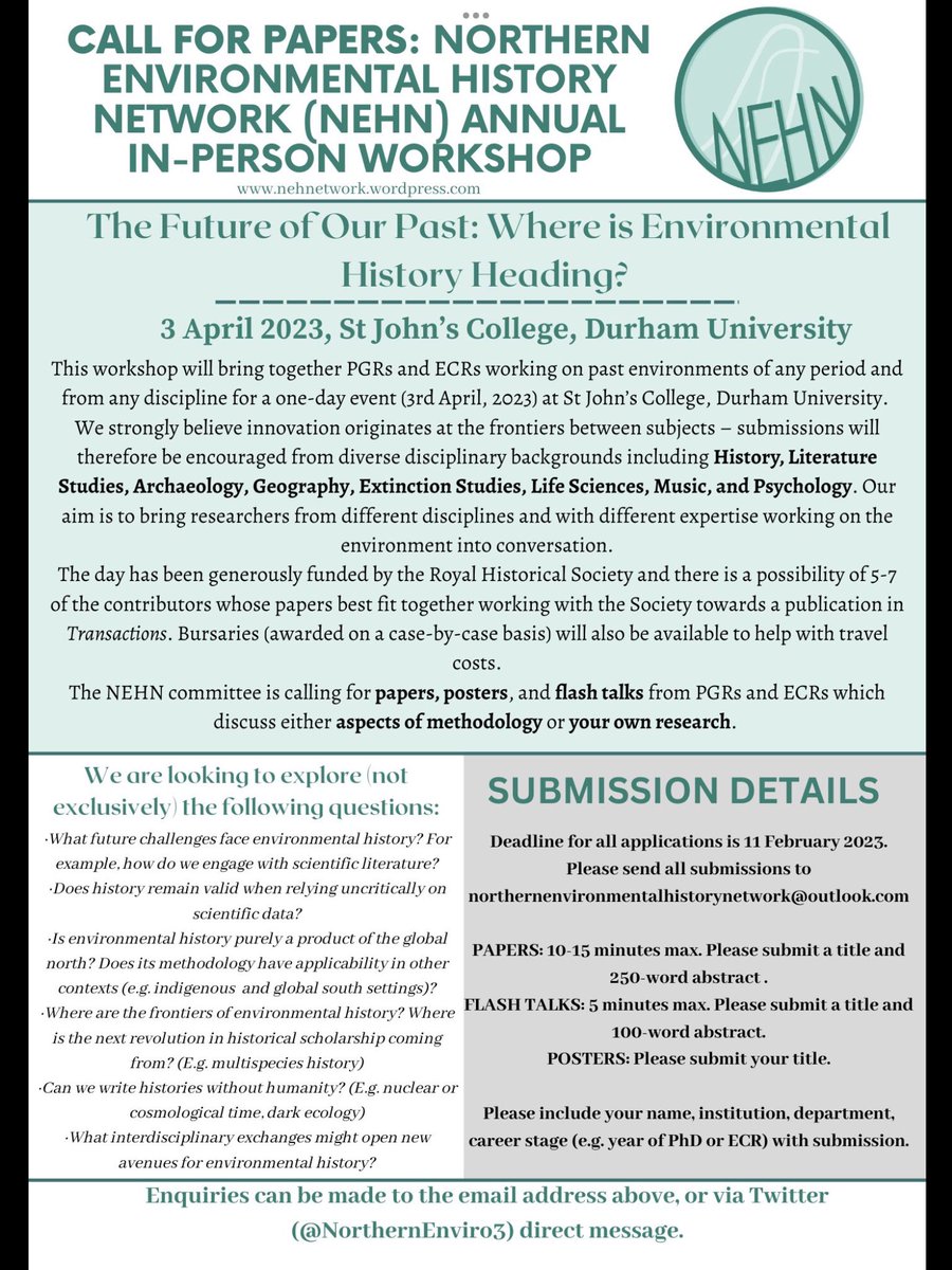 NorthernEnviro3's tweet image. ***Call for papers from PGRs and ECRs!***