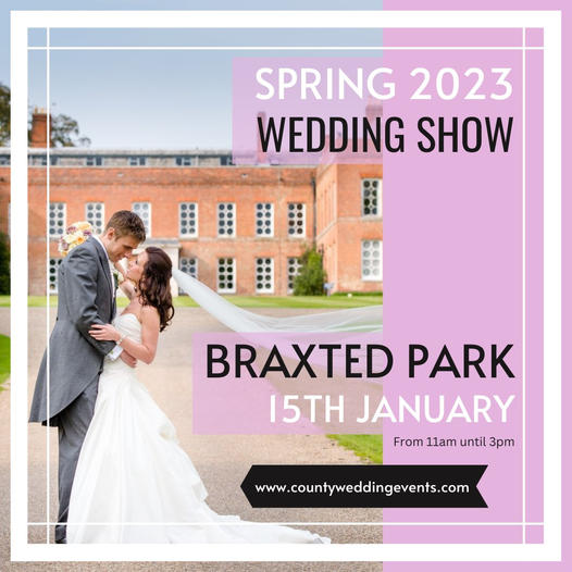 The @CountyWedEvent @BraxtedWeddings Wedding Show! 📍 Braxted Park Estate, Great Braxted, Essex, CM8 3EN 📆 Sun, 15 Jan 2023 ⏰ 11am - 3pm Pre-register your attendance at countyweddingevents.com/braxted-park-w… and save time on the day!!