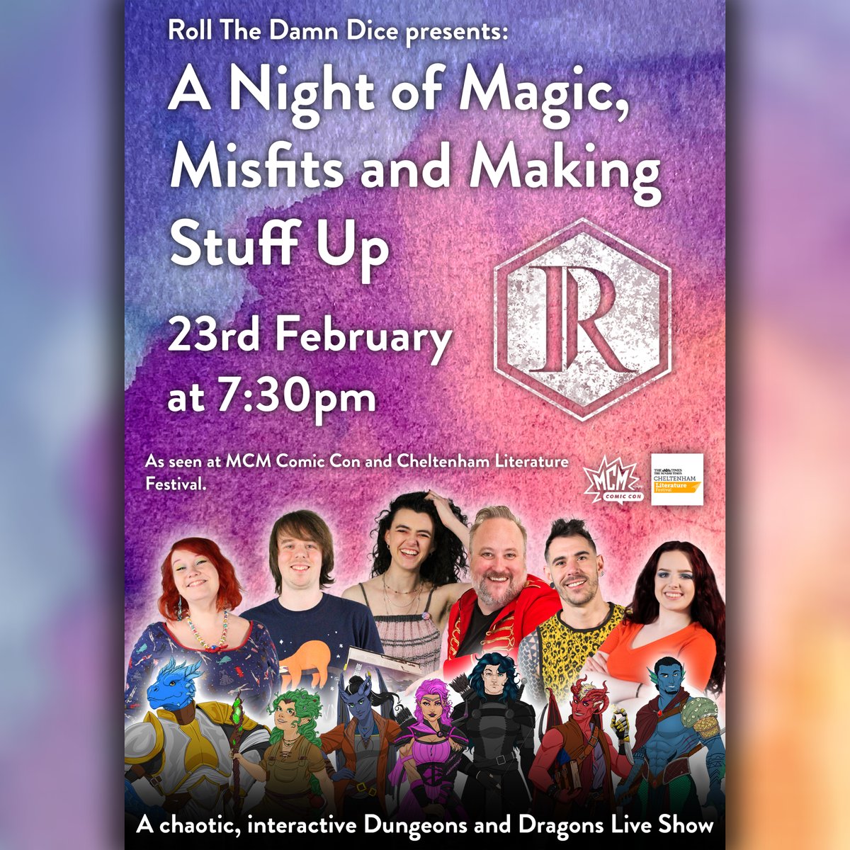 Seriously, Roll The Damn Dice (@damn_dice) on Twitter photo We are very excited to announce that we will be performing our live show at the <a href="/CheltPlayhouse/">Cheltenham Playhouse</a>! The show will be at 7:30pm on 23rd February! More details coming soon...!
#DnD #ActualPlay #TTRPG #LiveShow #RTDD We are very excited to announce that we will be performing our live show at the <a href="/CheltPlayhouse/">Cheltenham Playhouse</a>! The show will be at 7:30pm on 23rd February! More details coming soon...!
#DnD #ActualPlay #TTRPG #LiveShow #RTDD