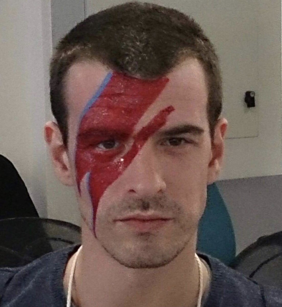 Ultra__Marcus's tweet photo. On this day in 2016 one of my favourite musicians and biggest inspirations, #DavidBowie passed away, here’s my best Bowie impression from a few years ago. 
#starman #ziggystardust #aladinsane https://t.co/NHb0aQ4lzY