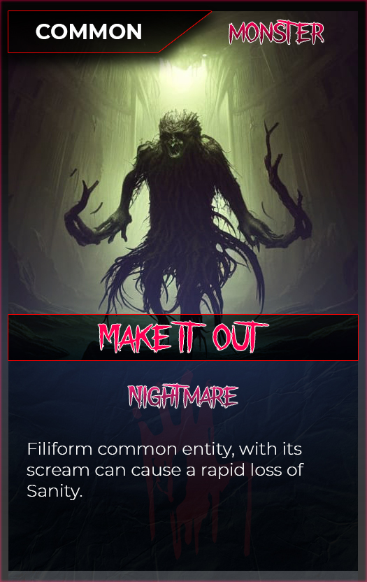 🔥#MakeItOut - Survive these Entities

🏃Every level, there will be entities that will try to kill you

🪜As the levels progress, the entities become stronger, as well as the time available can decrease

💀Entity NFTs unlock new races of entities

#crypto #DareToPlay #HorrorGames
