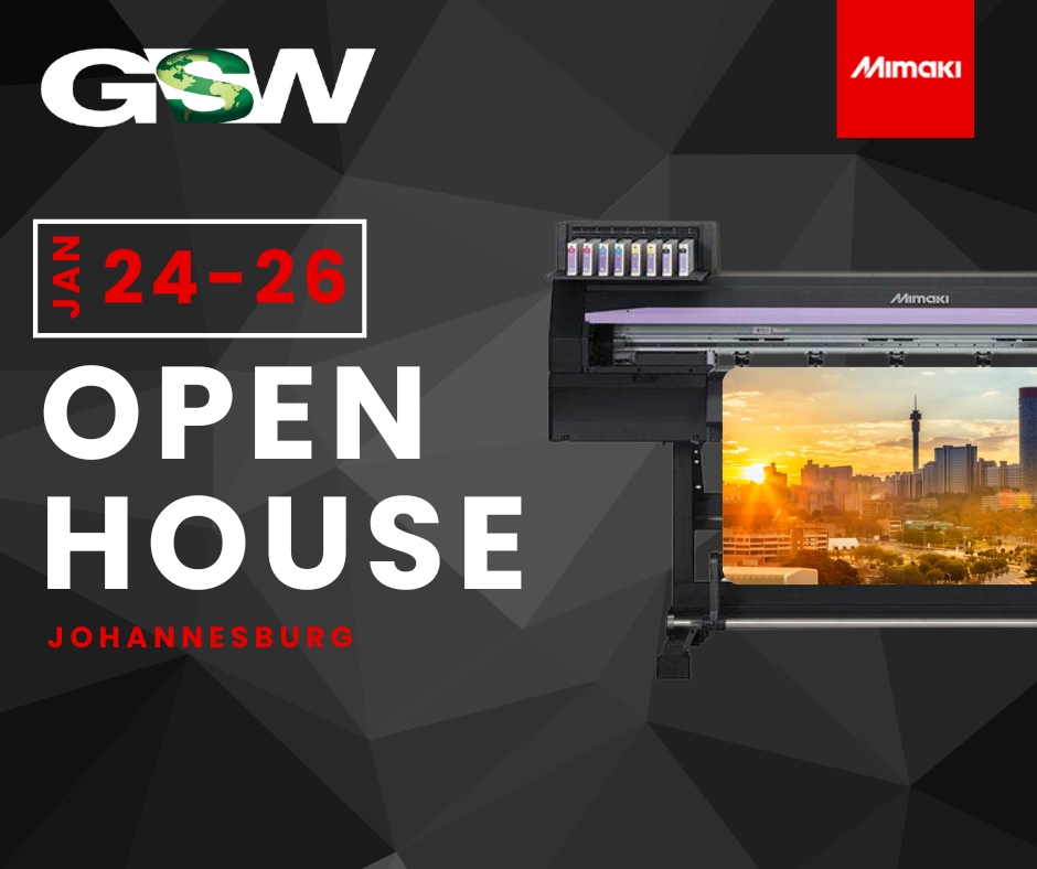 GraphixSupWorld's tweet image. You&apos;re invited to the Johannesburg Graphix Supply World&apos;s open house from 24 - 26 Janaury 2023.
This is your opportunity to see some of the most innovative products and printers from #Mimaki, #Kongsberg, #EFI, #DTM and more in action. sales@gsw.co.za or marketing@gsw.co.za
