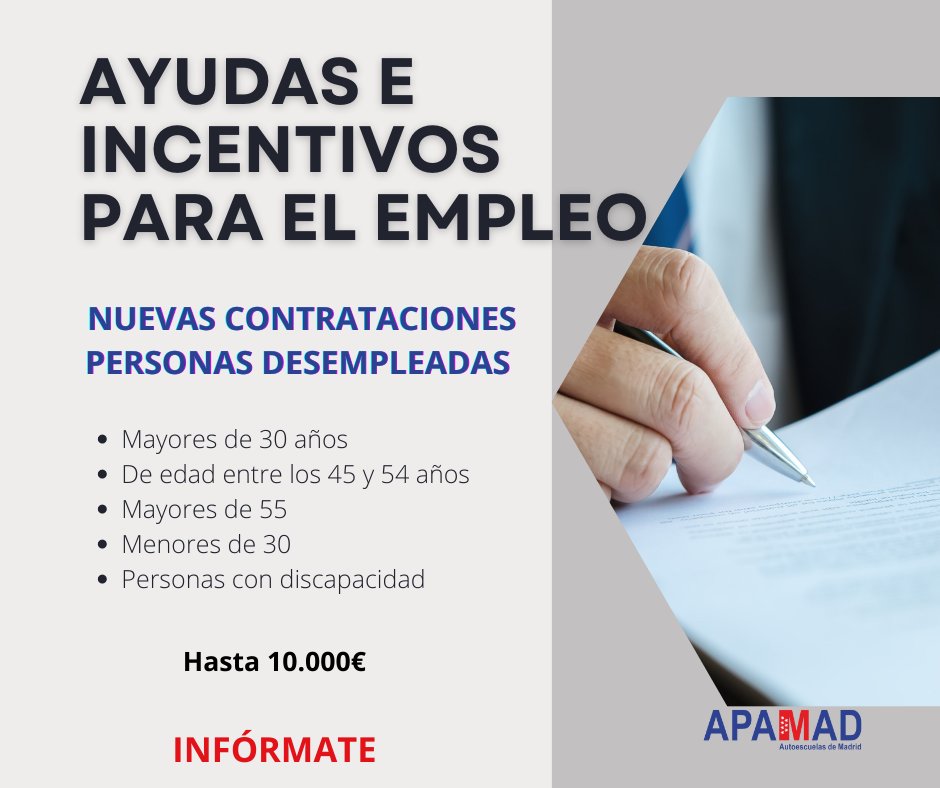 LApamad's tweet photo. ¿Tienes pensado contratar? 🤝

📢 ABIERTO PLAZO de incentivos para nuevas contrataciones en la Comunidad de Madrid.

Si tienes alguna consulta puedes llamarnos para que resolvamos tus dudas. https://t.co/a3tji6lIQD