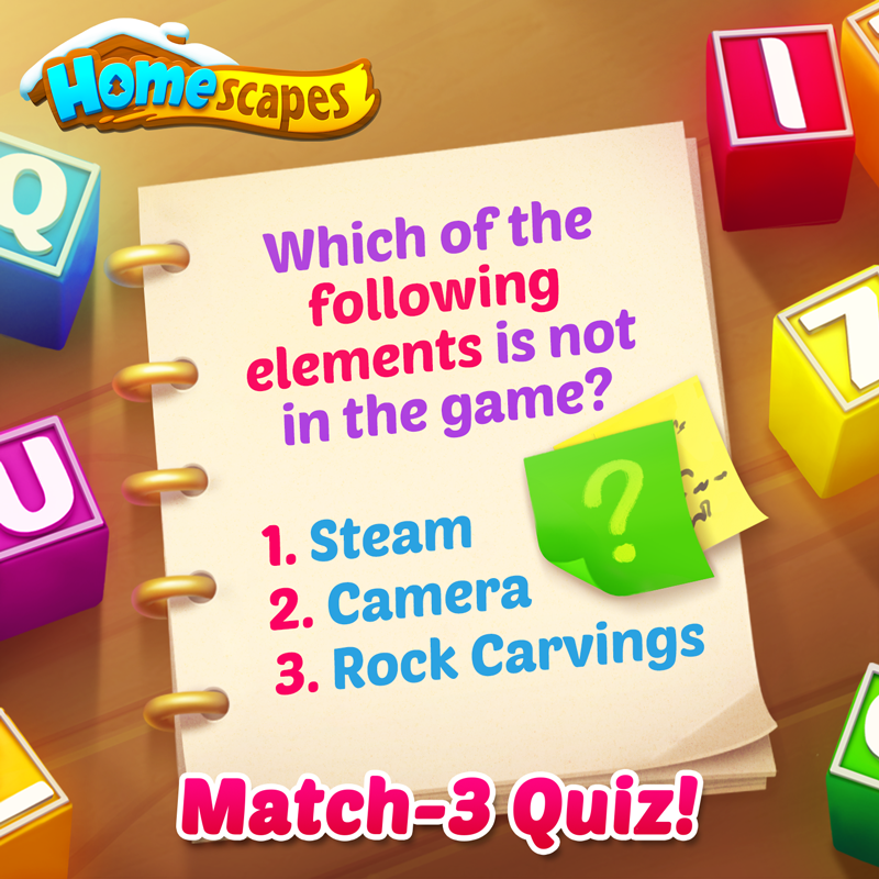 Homescapes on Twitter "One question, three options, only one shot! 🎯