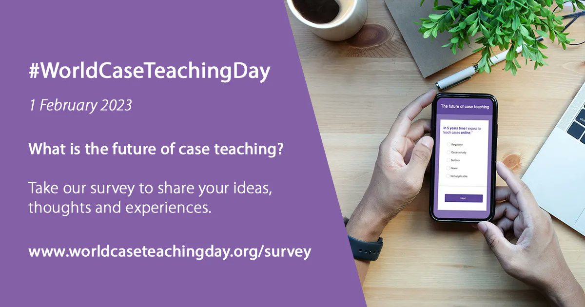 🚨 REMINDER 🚨

You still have 1⃣ week to complete the future of #caseteaching survey. 📝

Results will be shared on #WorldCaseTeachingDay on 1⃣ February.