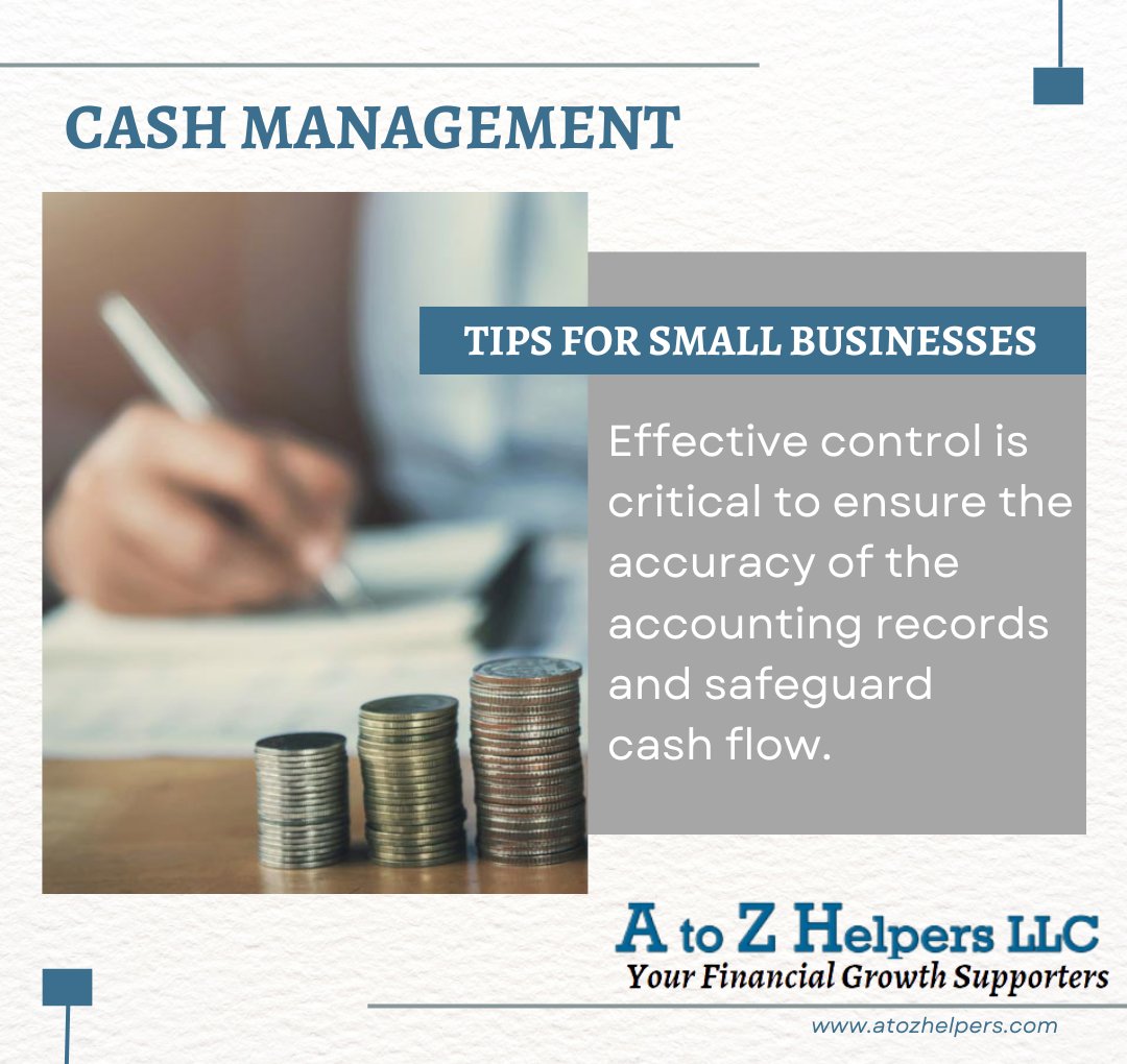 AtoZHelpers's tweet photo. Effective control is critical to ensure the accuracy of the accounting records and safeguard cash flow. This article from ABIP discusses cash management tips for small businesses.
https://t.co/ScVqCauG9B
#abip #cashflow #smallbusiness #atozhelpers #virtualaccountant https://t.co/gfKD1705OE