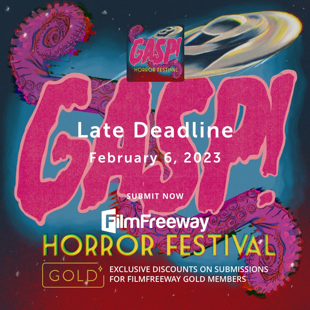 The late submission deadline has now begun and will be open until February 6th for anyone who would like to submit their short or feature length films but missed the early and regular deadlines! filmfreeway.com/GASPFilmFestiv…