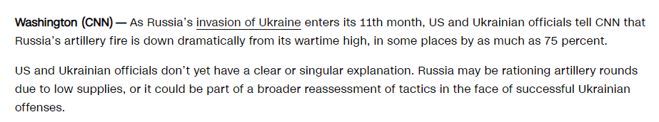 [情報] 美國官員：俄軍炮火已下降75%