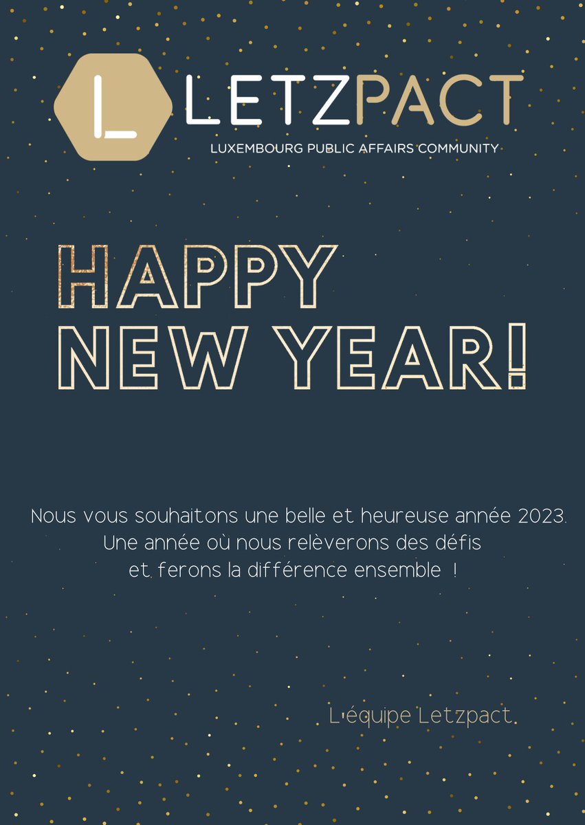 letzpact's tweet photo. Toute l'équipe de LETZPACT vous souhaite une très belle année 2023. 
Une année qui s'annonce politique, sous le signe de deux élections au Luxembourg, et ou la défense de nos principes et valeurs démocratiques sera essentielle! 
#démocratie #transparence #lobbying #Elections2023 https://t.co/umsMSBV4nl