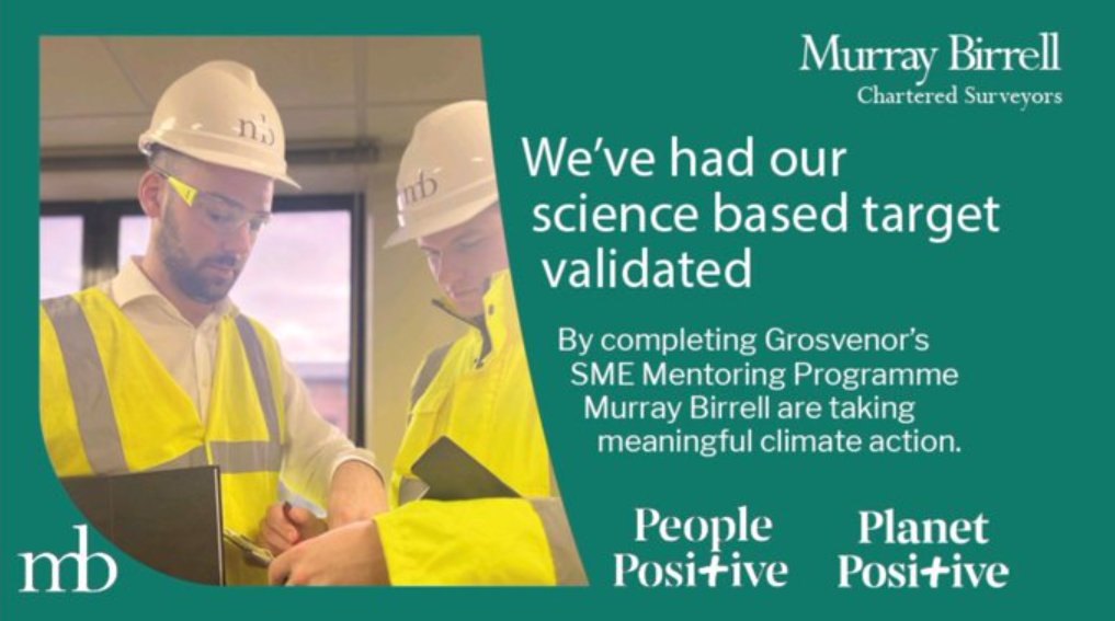 Murray Birrell has achieved a #sciencebasedtarget – committing to reducing emissions by 46% by 2030!
Thanks to <a href="/GrosvenorPropUK/">Grosvenor Property UK</a> for the support of their SME Mentoring Programme, and <a href="/HOTC_UK/">Heart of the City</a> and SBTi for helping us take meaningful #climateaction.
grosvenor.com/news-insights/…