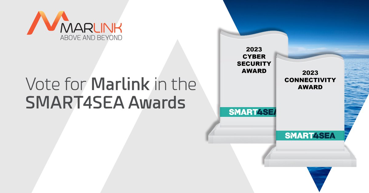 Marlink_News's tweet photo. Have you voted in the 2023 #SMART4SEA awards yet?
Vote for Marlink in the Connectivity category 👉 https://t.co/fcFNsBR1Tc
Vote for Marlink in the Cyber Security category👉 https://t.co/RbsprDP85c
Thanks for your support! https://t.co/X11n25WjJj