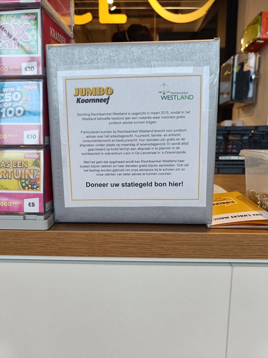 In de maand januari doen wij als Rechtswinkel Westland mee aan de emballage actie van de Jumbo in de vestigingen in Naaldwijk en Kwintsheul!
