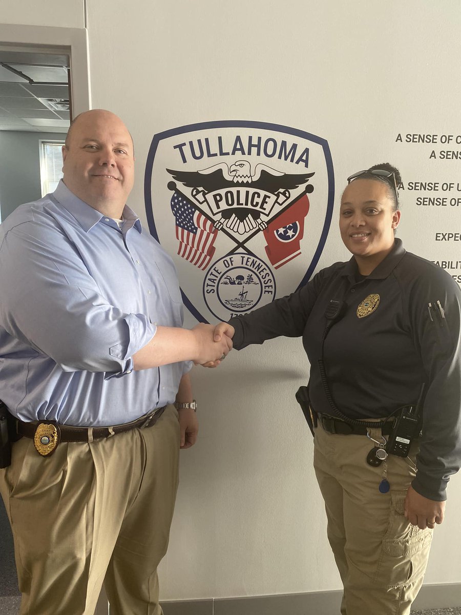 TullahomaPD's tweet photo. Congratulations to Inv. Jessica Taylor in her recent promotion! We wish her the best in her new venture! https://t.co/87fX3pwJG2