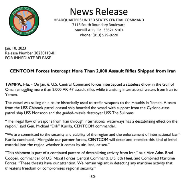 U S Central Command On Twitter On Jan 6 U S Central Command U S Central Command On Twitter On Jan 6 U S Central Command