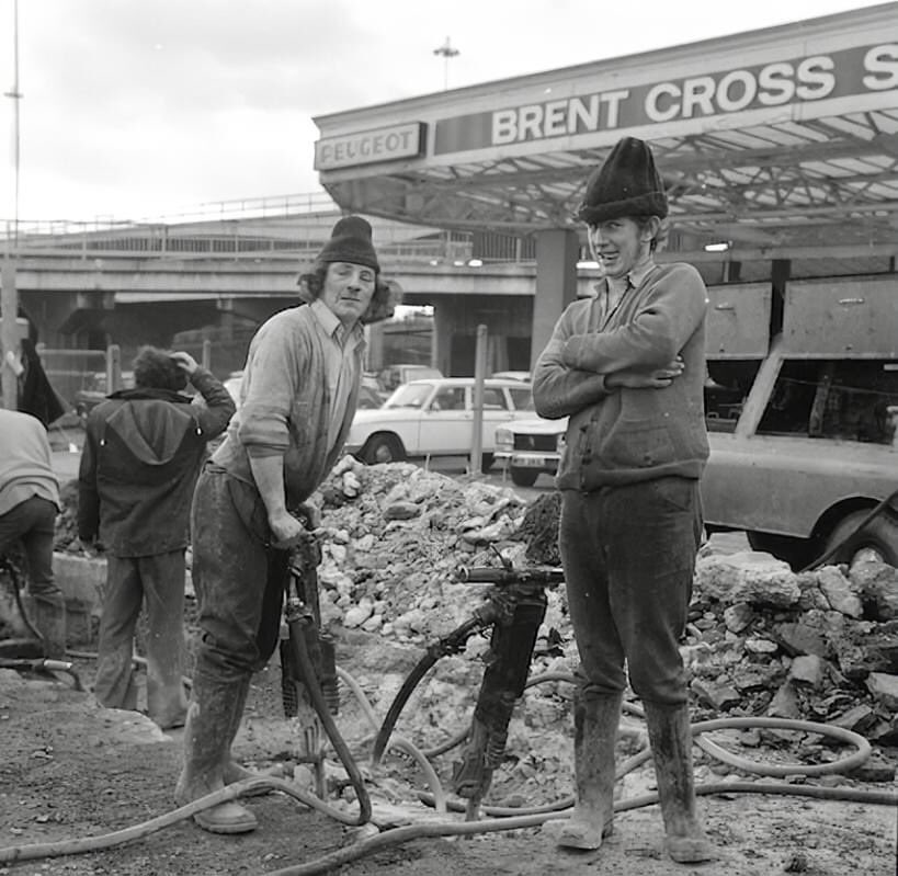 Roadworks, Brent Cross, 1970