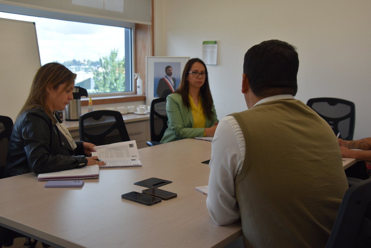 SenameLosLagos's tweet photo. Director regional (s), Cristian Andrade, se reúne con la directora de la escuela de informática y telecomunicaciones de @DuocUC sede #PuertoMontt, Carolina Martínez, buscando generar alianzas para el trabajo por la reinserción social de jóvenes en conflicto con la justicia. https://t.co/BoAvyFcF6j