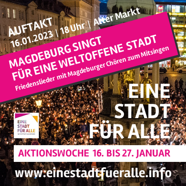 Am 16. Januar 2023 um 18 Uhr findet der Auftakt zur #InitiativeWeltoffenesMagdeburg auf dem Alten Markt  statt.
Wer nicht dabei sein kann, kann die Veranstaltung live auf dem YouTube-Kanal des <a href="/OKMagdeburg/">Offener Kanal MD</a> mitverfolgen.

#Magdeburg #ottostadt #einestadtfueralle <a href="/Ottostadt/">Ottostadt Magdeburg</a>