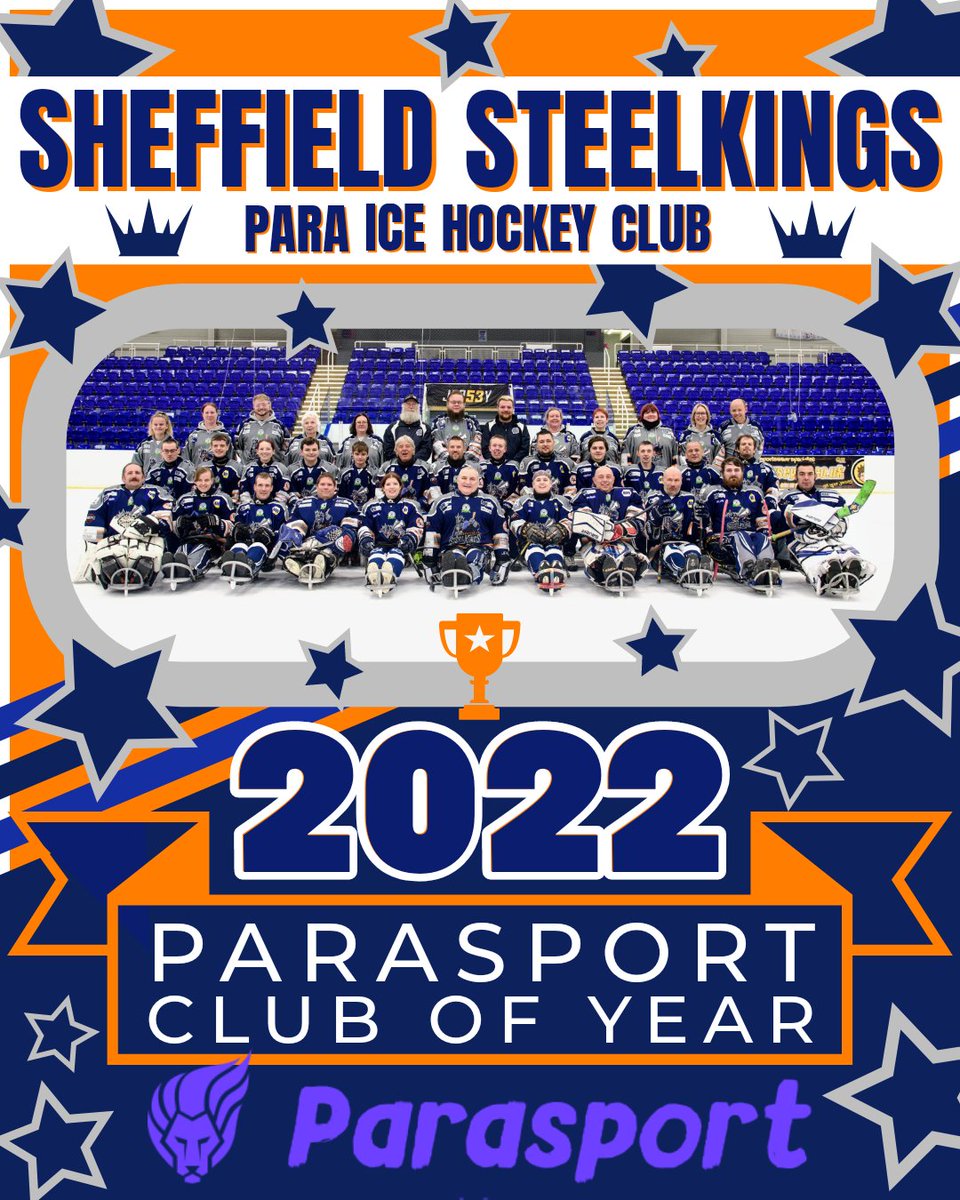 🏆 SHEFFIELD STEELKINGS - PARASPORT UK CLUB OF THE YEAR 2022🏆

We've done it!!! Your Sheffield Steelkings have been crowned Parasport UK Club of the Year for 2022!!!

facebook.com/15290454739824…

😊🏒👑🏆

#HailToTheKings 👑
#SheffieldSteelkings #ParaIceHockey #HockeyIsForEveryone