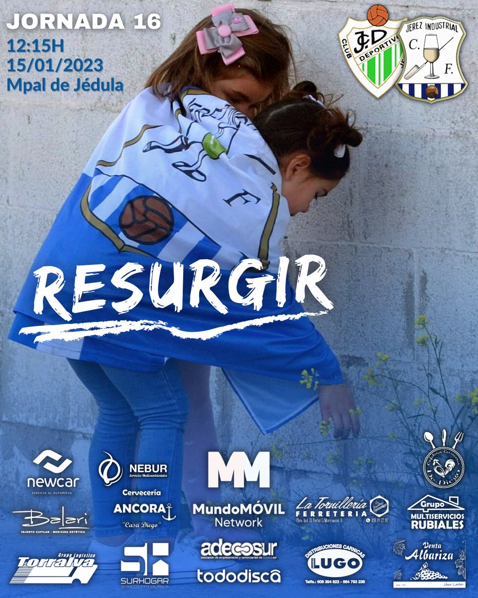JerezInd_CF's tweet photo. 📢 ℹ️ PRÓXIMO PARTIDO
☑️| JORNADA 16
🗓️| Domingo 15 de Enero
🕓| 12:15 h.
🏟️| Estadio Municipal de Jédula
🆚| C.D.Jédula
#jedulajerezindustrial
#JICF #ObjetivoVolver #temp2223 #Jornada16 https://t.co/50y6dmqEq1