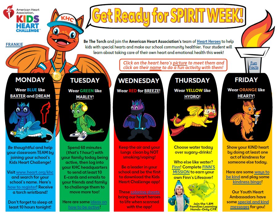 Tomorrow is our official Kick Off for the KHC 💛 <a href="/Relay_BCPS/">Relay Elementary</a> make sure to wear YELLOW on Thursday to celebrate our Heart Hero Hydro. Make sure to drink some water and pre-register for our event!  You will receive a special shout out tomorrow 🙃 <a href="/KidsHeartChall/">Kids Heart Challenge</a>