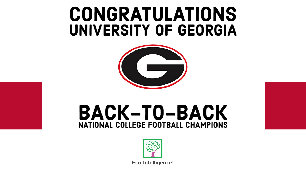 Eco-Intelligence (@EcoIntelUS) wishes the best to the <a href="/universityofga/">UGA</a> on winning back-to-back national #football championship.