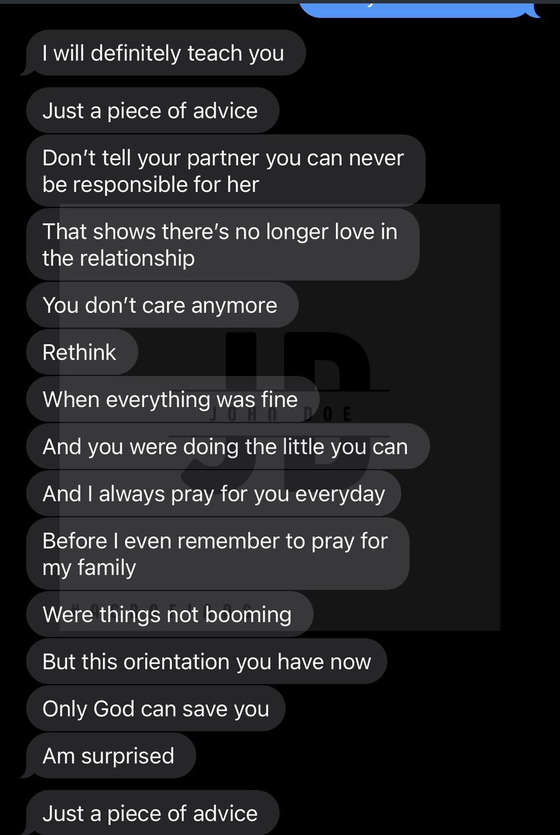 jon_d_doe's tweet photo. I've read your chats @AbiodunZkiah. But in your own case, I'll like to advise you.

Your relationship is more than 3 years.

I'm a bit worried because I read what she said to you.

And I think the blame is more on you.

You should feel disappointed in yourself that you dated a https://t.co/ad3lJ4ob0O