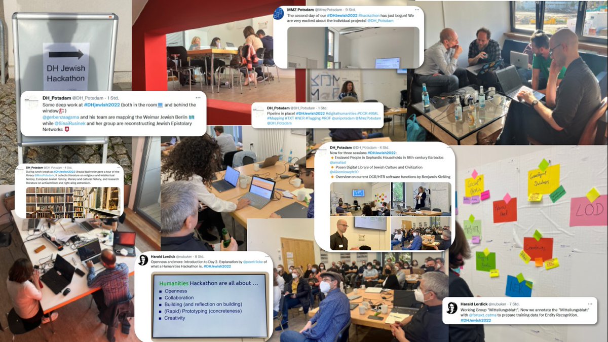 DH_Potsdam's tweet photo. The report of our #DHJewish2022 Hackathon is here. If you weren't able to attend, check back to see what we were up to 
➡️ https://t.co/m7C0oKGgo4
@unipotsdam @MmzPotsdam @AvHStiftung @NinaZelle @gerbenzaagsma @yaelnetzer @BGU_Lit_Lab @_jonathankaplan @hsozkult #KulturBB https://t.co/1YcEcpArPk