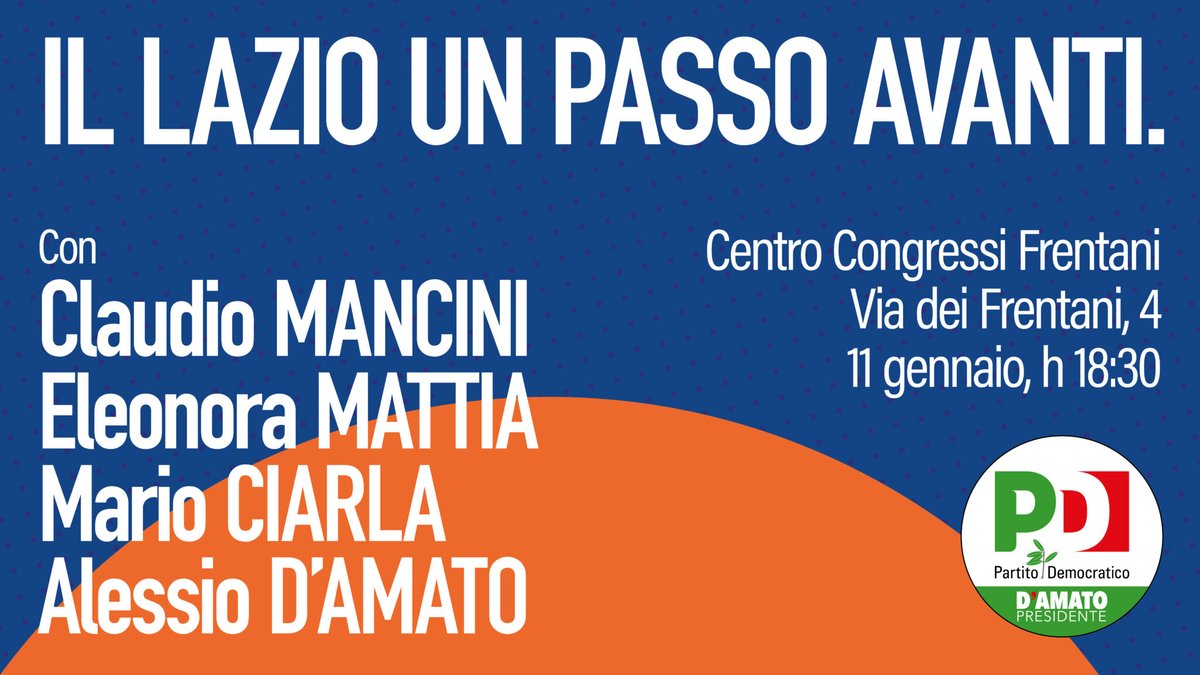 Mercoledì 11 gennaio il Centro Congressi Frentani, #Roma, ospiterà l'evento "il Lazio un passo avanti" organizzato dal Comitato Roma per il Lazio. 

#pd #damato #lazio #2023 #evento #centrocongressifrentani

congressifrentani.it/portal/comitat…