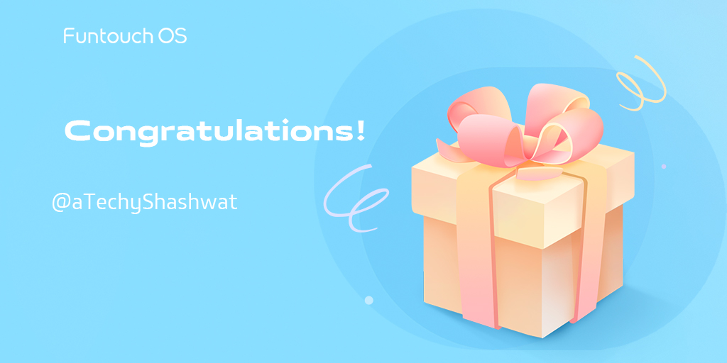 OriginOS_Global's tweet photo. 🥳Congratulations!
@aTechyShashwat
😊If you don't win this time, don't worry.
😎There are many amazing contests in the near future! Stay tuned!
#vivo #FuntouchOS #GuessWithFun https://t.co/qQJ51H7eKS