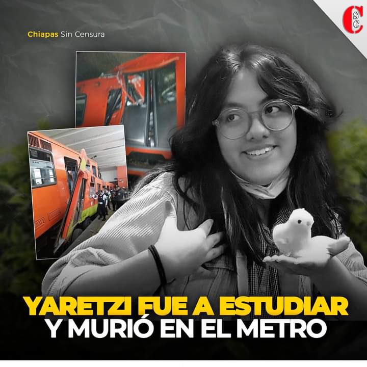 NotiNetwork's tweet photo. Yaretzi fue a estudiar y murió en el metro línea 3
Hoy es su funeral
Q.E.P.D. 🙏
#FueClaudia
#SSIMEX https://t.co/ZHiS6o85pa