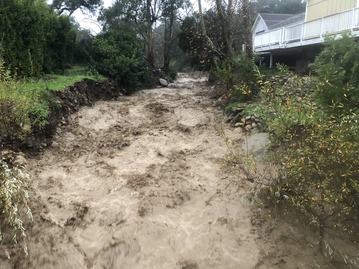 KcluNewsLance's tweet photo. Huge rainfall totals in the Tri-Counties!  16.6” for San Marcos Pass, 14” at Gibraltar Peak above Montecito, 7.2” at Cal Poly SLO, and 6” in Ojai. More rain expected later Tuesday morning.  #montecito #santabarbaracounty #stormsysystem #venturacounty #rainfalltotals https://t.co/7AAYr2FTCE
