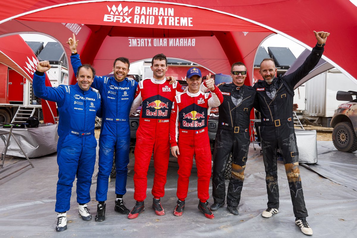 Today has seen our first <a href="/prodrive/">Prodrive</a> Hunter 1-2-3 finish on a Dakar stage in this our third <a href="/dakar/">DAKAR RALLY</a> meaning smiles all round here in the bivouac and back in the UK.

#Dakar2023 
#dakainsaudi
#teambahrain 
<a href="/SebastienLoeb/">Sébastien Loeb</a>