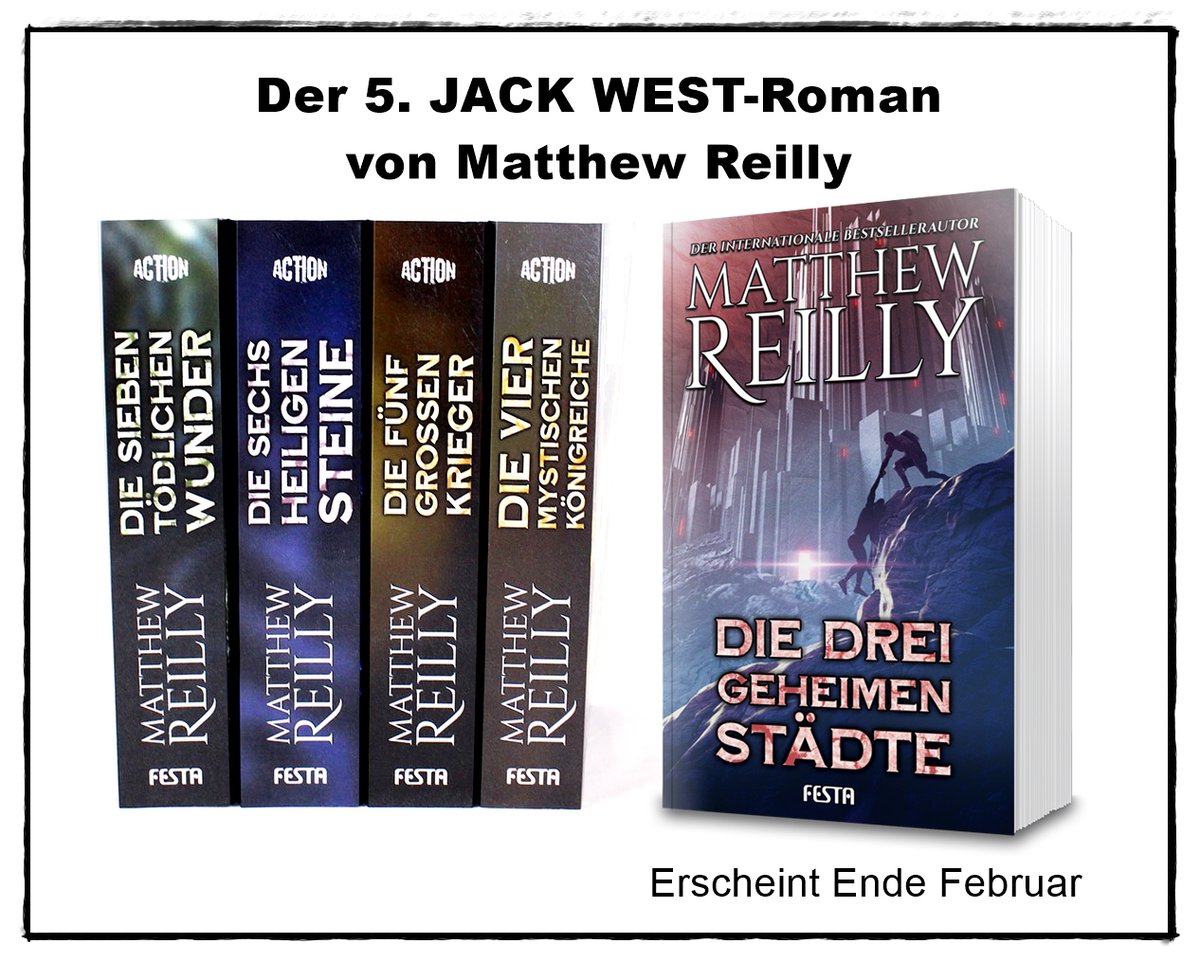 FestaVerlag's tweet photo. Neuankündigung: Am 24. Februar erscheint der 5. Band der Reihe JACK WEST von #MatthewReilly.
👉Das Buch ist bereits vorbestellbar: https://t.co/cxTxhQjpOW
Weitere Bücher: https://t.co/2NdW30m7JL
#JackWest #FestaAction https://t.co/IMHxfvgyIc