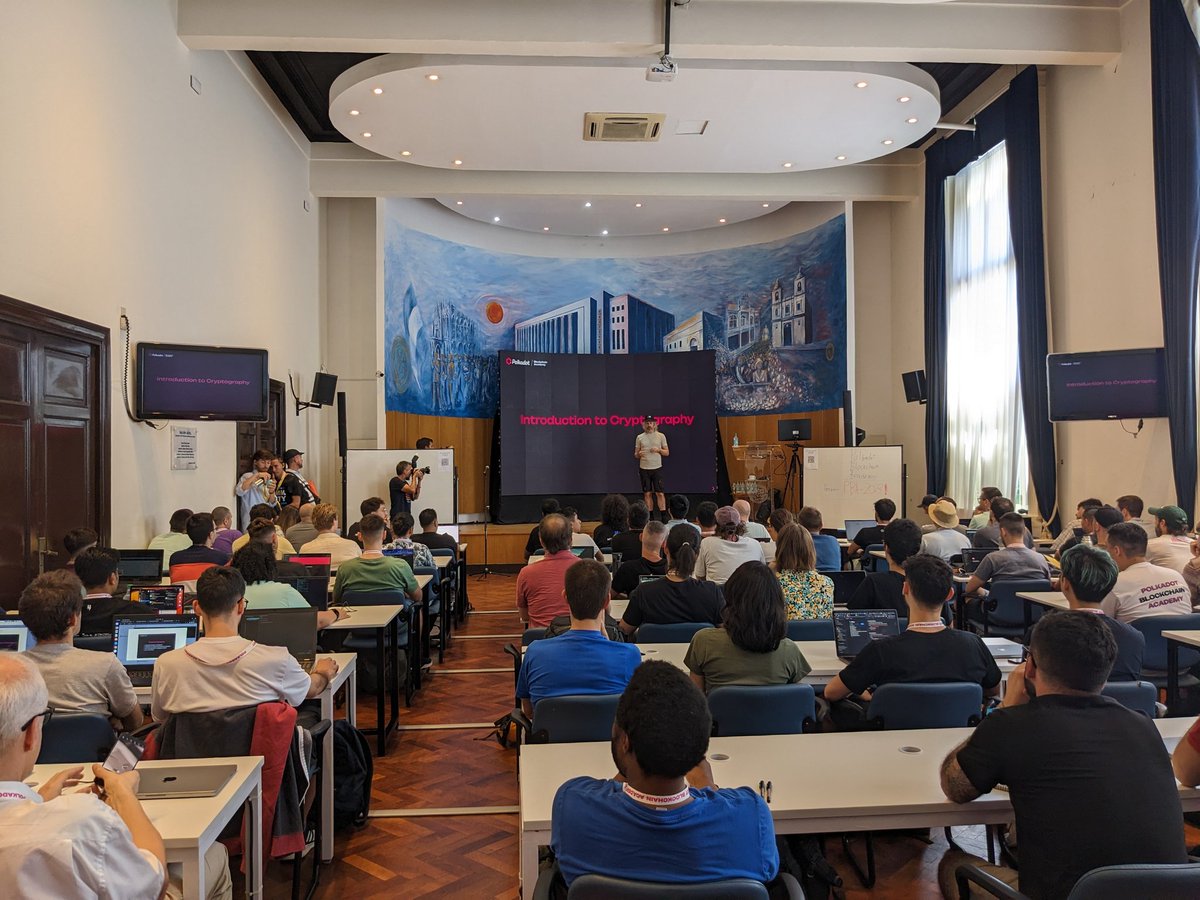 shawntabrizi's tweet photo. Is your founder spending their time shilling their token on YouTube or teaching the next generation of Blockchain developers?

@Polkadot Blockchain Academy in Buenos Aires with @gavofyork https://t.co/3bFvBuVbVg