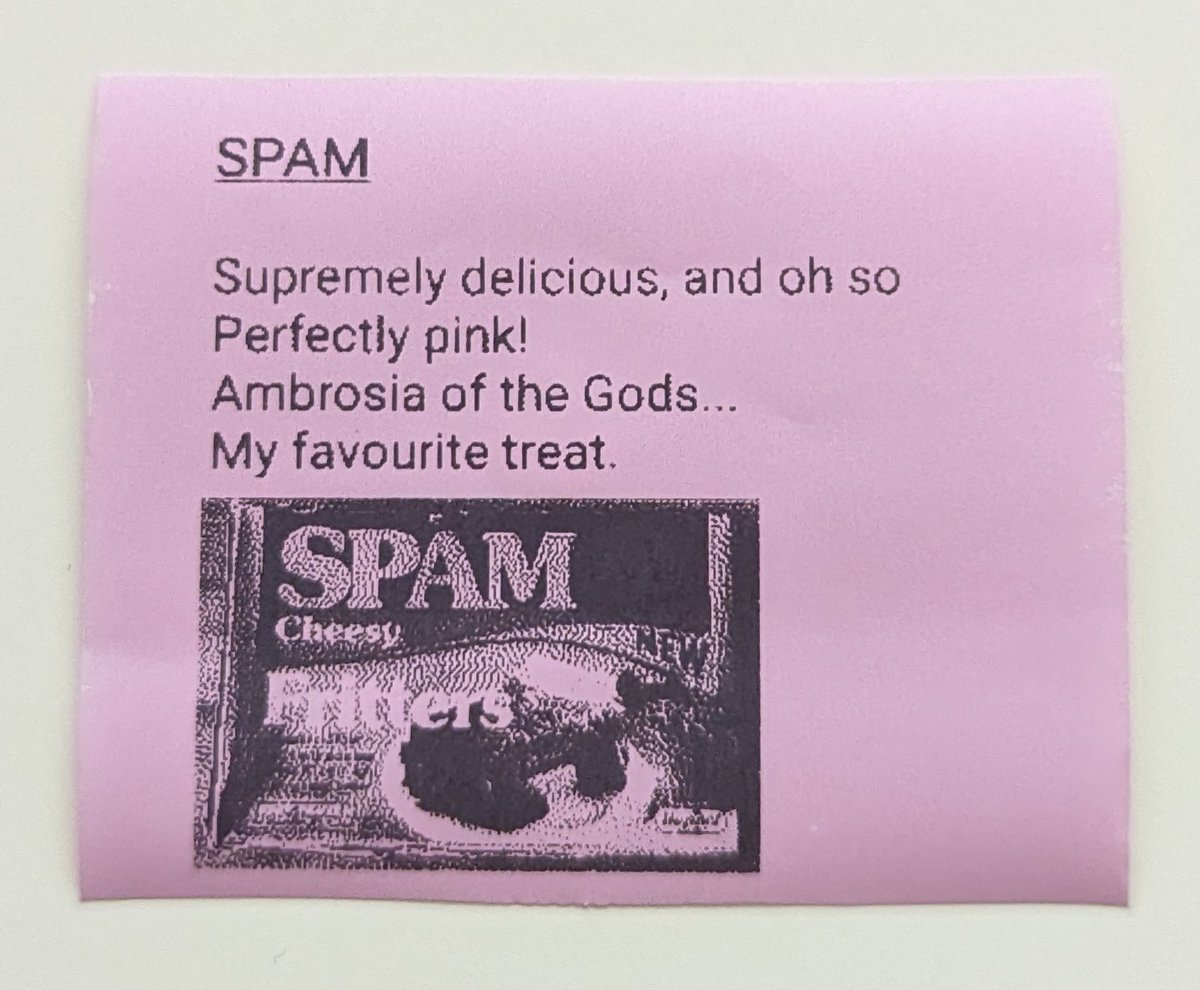 Made a little acrostic poem about SPAM on my thermal printer! This thing is too much fun 💖
#poetry #sillystuff