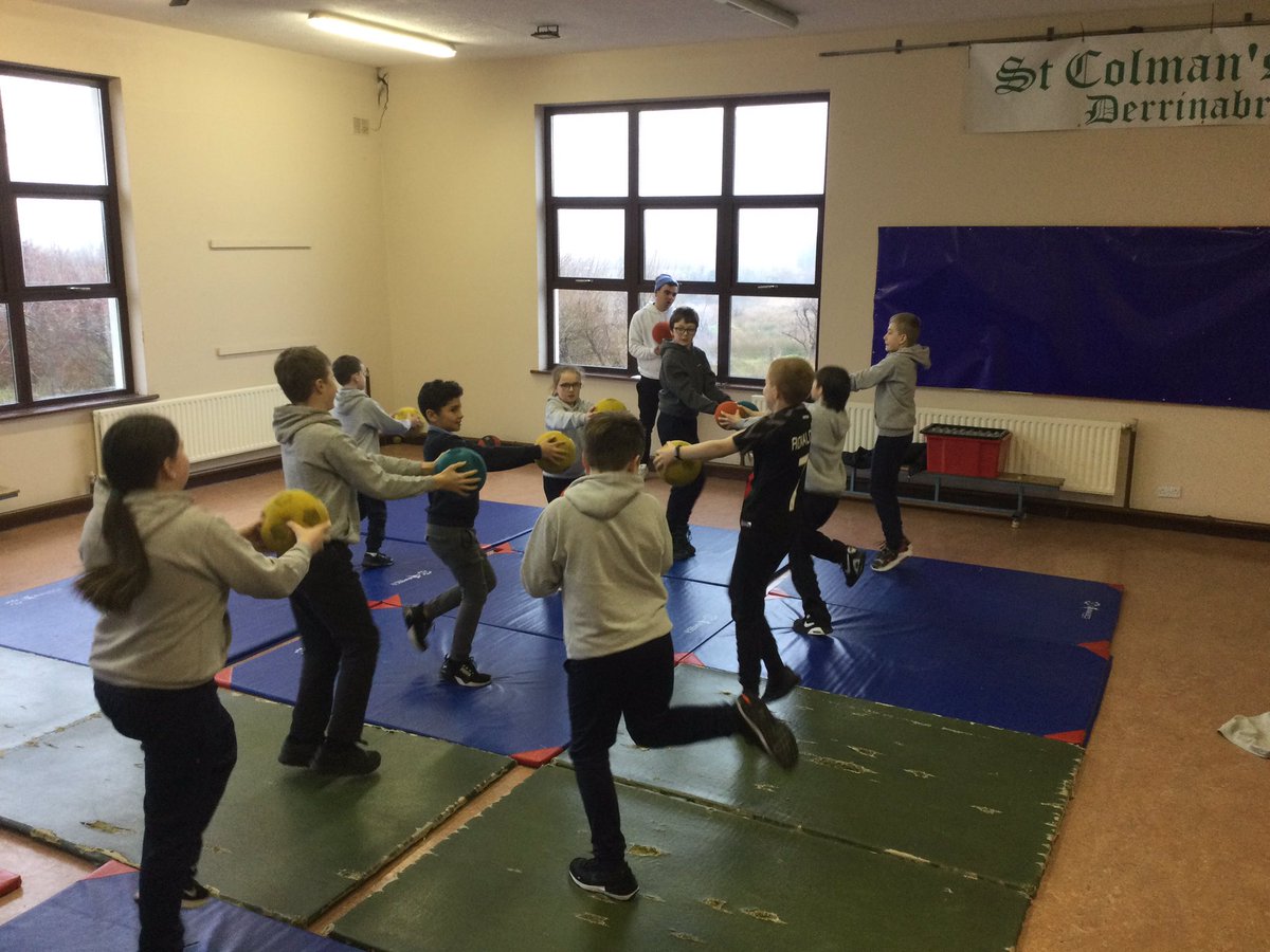 Football training continuing with <a href="/Ballagh_GAA/">Ballaghaderreen GAA</a> coach today with balance, agility &amp; strength games in the hall.