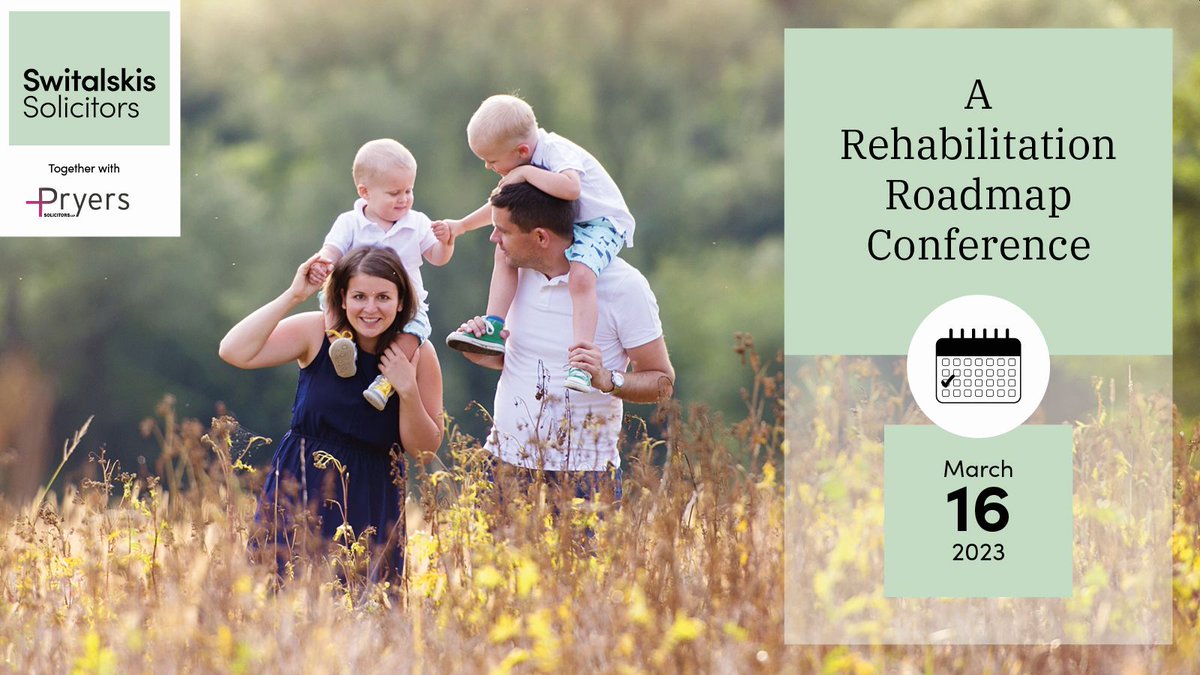 With <a href="/Switalskis/">Switalskis Solicitors</a>, we are co-hosting the ‘A Rehabilitation Roadmap' conference in York on 16 March, aimed at those working with patients who have suffered serious and life changing injuries. For info and to register visit our events page.
#event #rehab 

switalskis.com/rehabilitation…