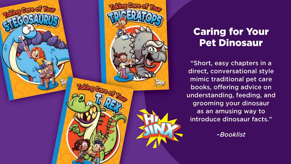 RabBooks's tweet photo. Who says pet dinosaurs don't make good friends? Discover what it would actually take to own a pet dinosaur with this humorous Hi Jinx series.

Caring for Your Pet Dinosaur
https://t.co/zzZcXLFGiy

@ALA_Booklist

#bookreview #dinosaurs #BlackRabbitBooks https://t.co/VoLwe2IA06