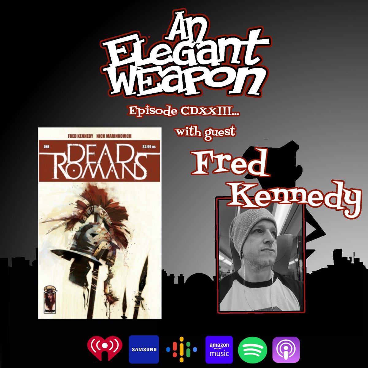 This week’s episode is a monster! Over 90 mins of the Fearless one himself, writer of the upcoming Dead Romans from Image comics, our good friend @Fearless_Fred !  anelegantweapon.ca or where all fine podcasts can be found! 
#comics #podcast #deadromans #imagecomics