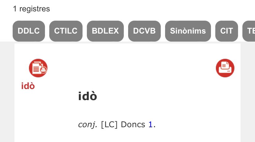 Només un significat per idò????
