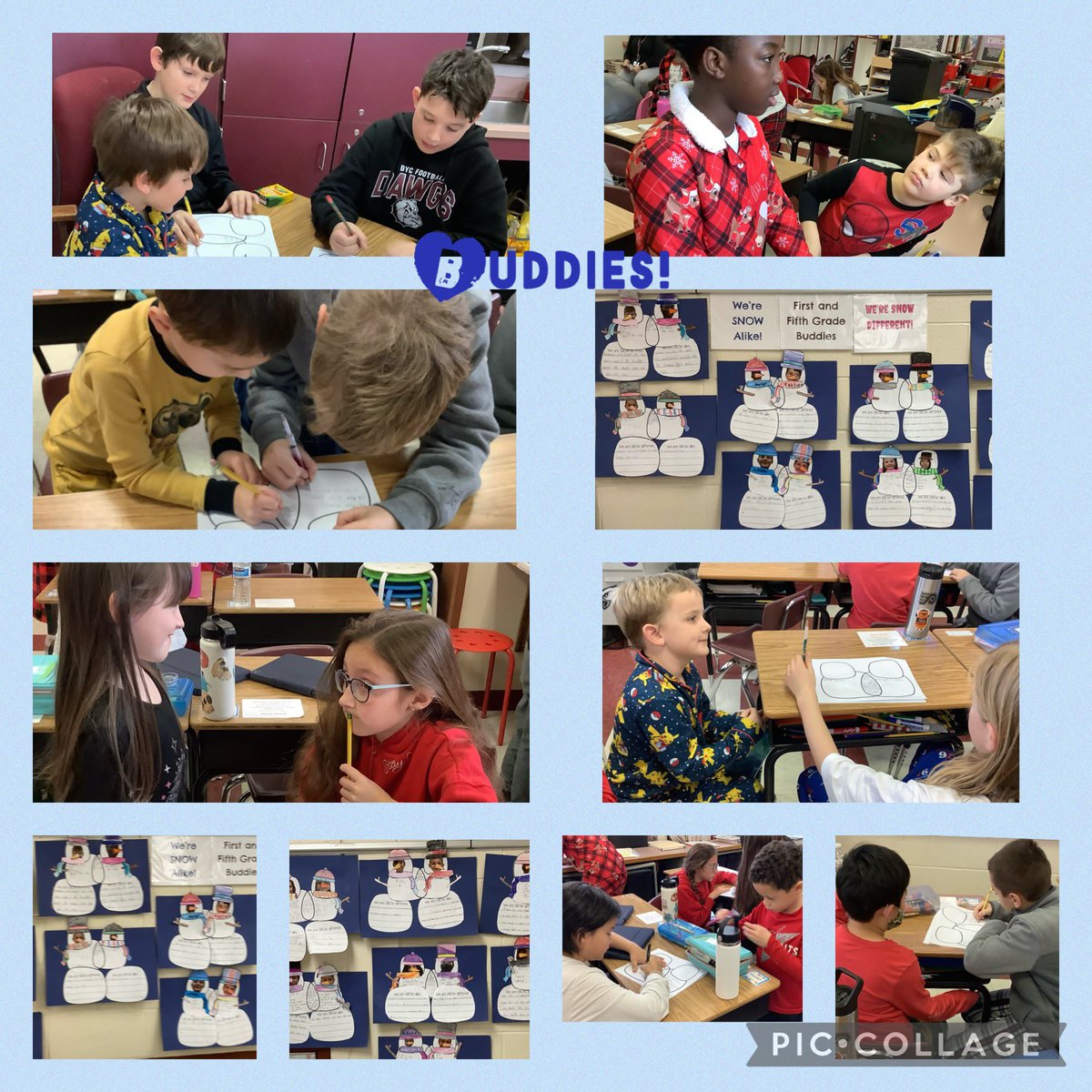 LynnCashell's tweet photo. Meeting with our 1st grade buddies to discover how we are “Snow Alike” and “Snow Different!” #gvlearns #gvfeeling @msilicato25 https://t.co/kTQRc9bA8e
