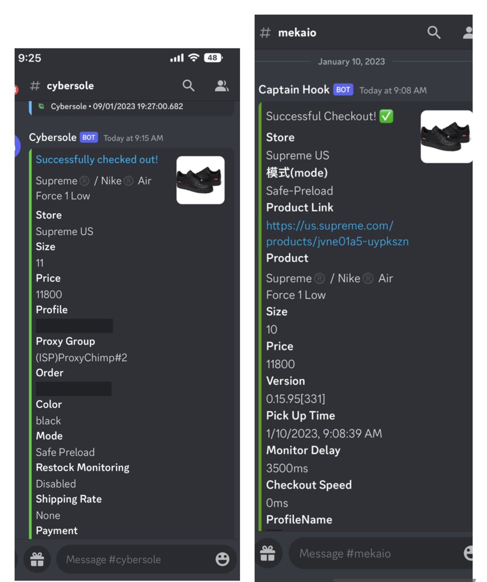 SauceBossKickz's tweet photo. Another successful cop from supreme thanks to 
@polarchefs 
@MEKRobotics 
@Cybersole 
@ProxyChimp 
@PotionProxies https://t.co/3YuSUFLjop
