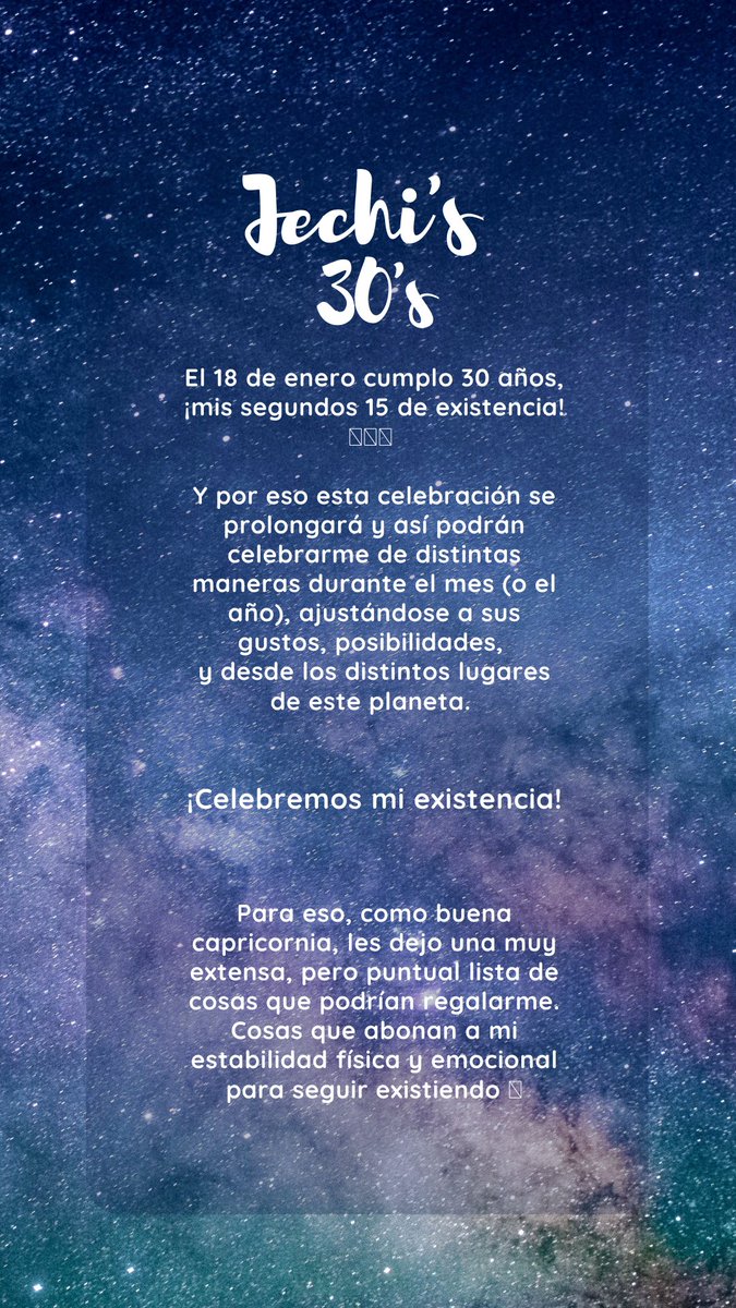 JezsR's tweet photo. Mis 30's deben ser tan especial, como yo

✨✨✨✨✨ https://t.co/CeohQtcGgY