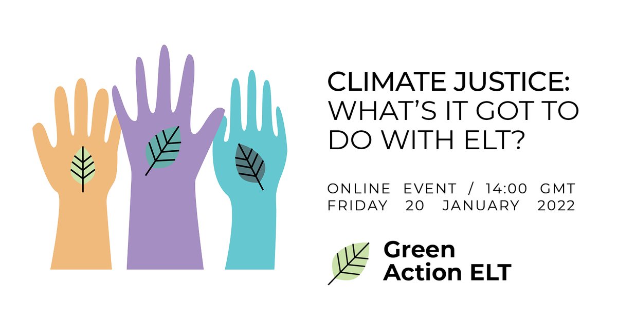 How can language schools be part of both a greener and fairer future?

Join us for the first 2023 #GreenELT session to discuss climate justice and hear practical tips for the classroom and the wider school.

📅Friday 20 January, 2pm
👉 bit.ly/climate-justic…

#ELT #TEFL #TESOL