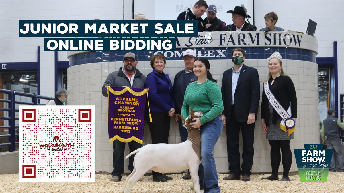 FarmShowComplex's tweet photo. ⭐#PAFarmShow Junior Market exhibitors, buyers, and supporters: An online bidding platform is available for the Junior Livestock Sale of Champions today at 9:30 AM.

Visit or scan the QR Code for more details and to register to bid. 🖥️

#PAFS2023 #RootedInProgress https://t.co/7AfMYAJ302