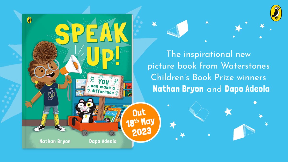 Waterstones's tweet photo. Revealed earlier by @WaterstonesKids, Speak Up! will be the 3rd book from former Waterstones Children's Book Prize-winners @NathanBryon &amp; @DapsDraws - a heartwarming tale &amp; love letter to libraries which sees the return of bookworm Rocket.
Preorder here: https://t.co/PDEz1T0g9y https://t.co/uhF4WLwQqB