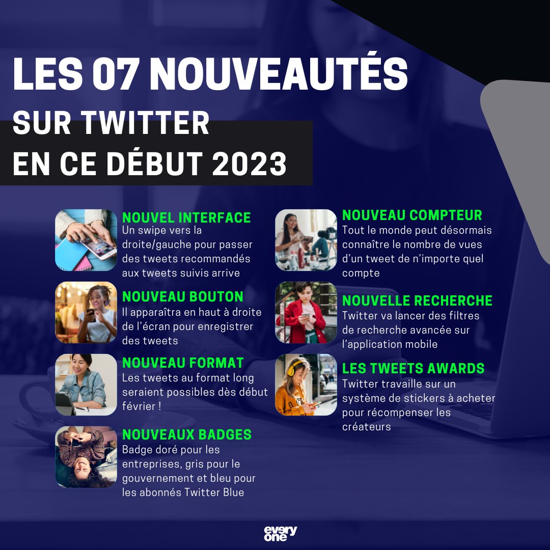 Depuis qu'Elon Musk est aux commandes de Twitter, la plateforme ne cesse de proposer des nouveautés chaque semaine ! On fait le point ensemble sur 7 nouvelles options Twitter à ne pas rater !

#Twitter #socialmedia #new #elonmusk