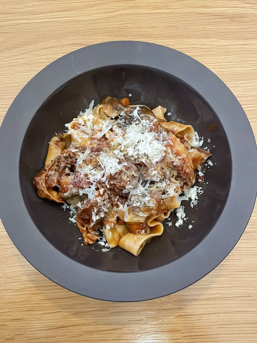 Lunch is served 😋

Pappardellle pasta made by Rik, with a mushroom Ragu, pecorrino and parmesan made by John 👨‍🍳👨‍🍳

#bschefacademy #obsessedaboutfood #pastarecipe #chefsofinstagram #chef #cheftraining