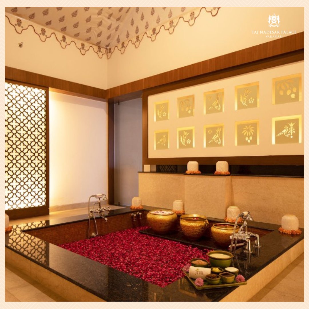 Revive the body and reinvigorate the soul with our JIVA  spa signature treatments.

Book your spa appointment today!

For reservations contact : +91 542-6660002

#TajNadesarPalace #Tajness #Palace #RoyalExperience #TajHotels  #Spa #Relaxation #LushGreenery #Luxury #India