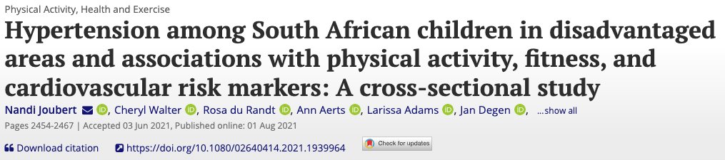 Awesome!🤓🤩😎
#ThankYou @SASMA_ZA for choosing my #first first #author #article for your #Editor #Choice!

Read the #Free #FullText #OpenAcess article👉🏾tandfonline.com/doi/full/10.10…

@KaziBantu a joint🇿🇦🇨🇭project

#HealthySchoolsForHealthyCommunities #CVD #Hypertension #SportsMedicine